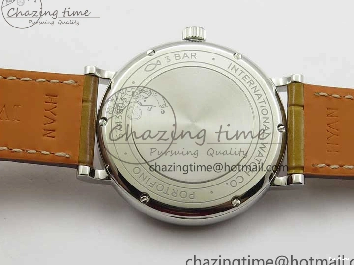 MIROTIME 0515 Durable Portofino 37mm SS V7F 1:1 Best Edition White Dial on Light Brown Leather Strap A 7092